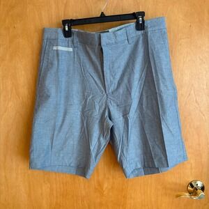 LINKSOUL Men's Gray Flat‎ Front Golf Shorts Size 38 Casual Chino